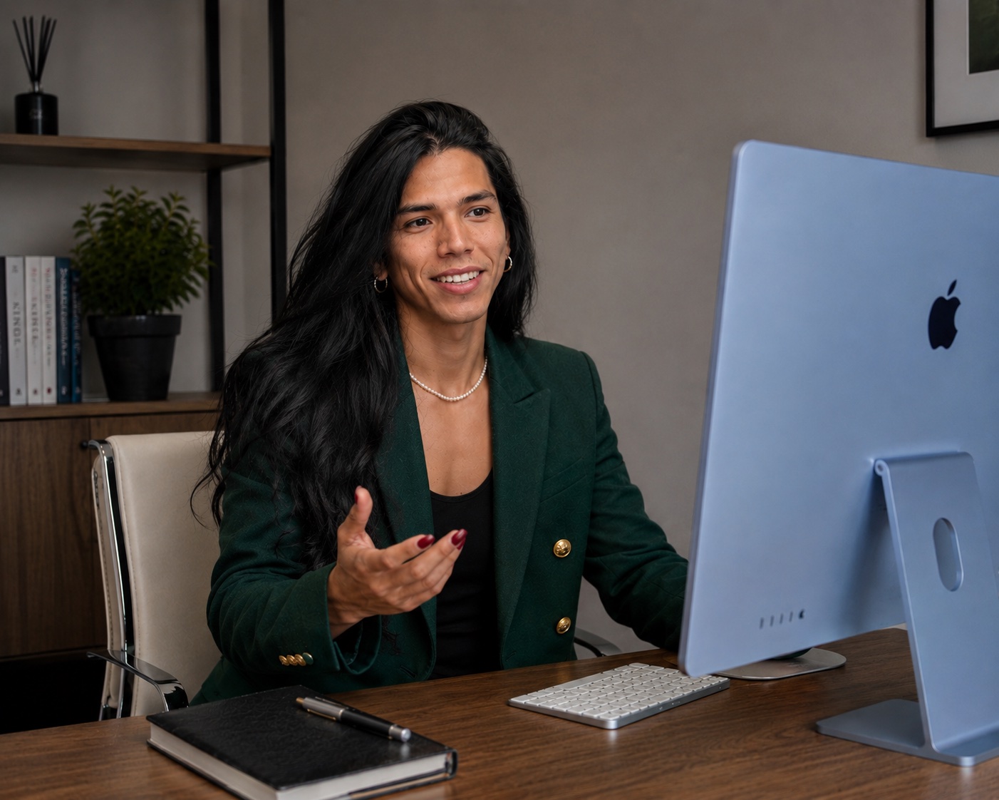 Gumercindo Jiménez trabajando en su escritorio